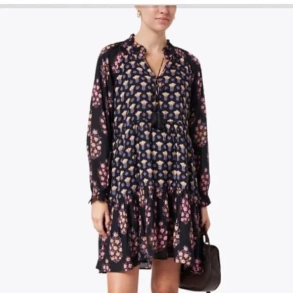 NWOT Roller Rabbit Madigan Janni Dress Black Floral Size SMALL - Picture 1 of 7